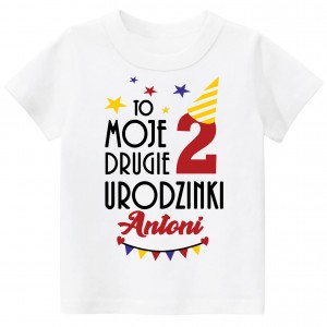 T-shirt, koszulka URODZINY 2 LATA z imieniem dziecka